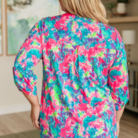 Lizzy Top in Pink and Teal Tie Dye