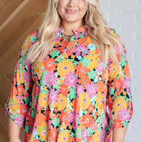 Lizzy Top in Pink and Yellow Multi Floral