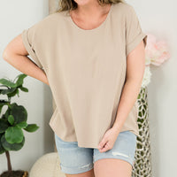 Think Out Loud Top in Taupe