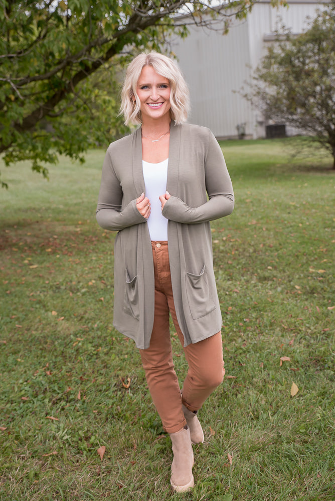 Ready for It Cardigan in Olive