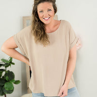 Think Out Loud Top in Taupe