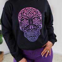 Magenta Sugar Skull Crewneck