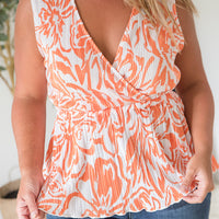 The Orange Swirl Sleeveless Top