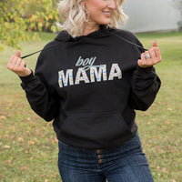 Boy Mama Graphic Hoodie in Black