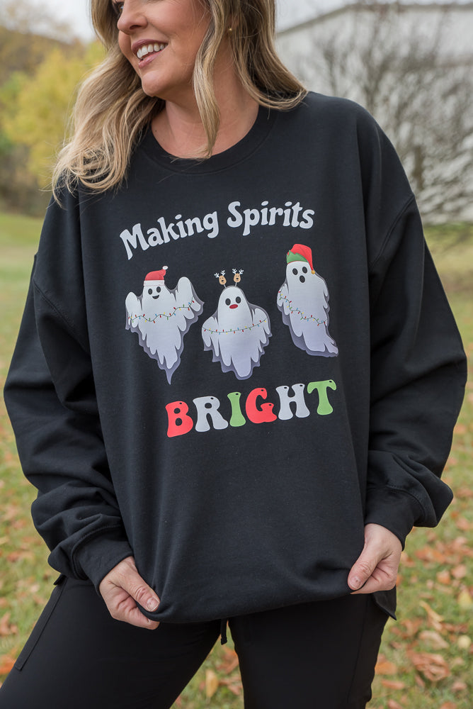 Making Spirits Bright Graphic Crewneck Sweatshirt