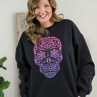 Magenta Sugar Skull Crewneck