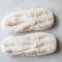 Chenille Slippers in Ivory