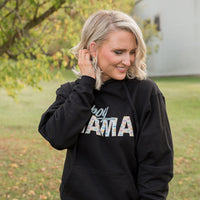 Boy Mama Graphic Hoodie in Black