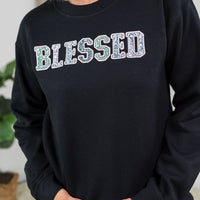 Blessed Faux Sequins Crewneck