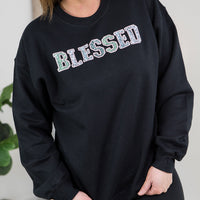 Blessed Faux Sequins Crewneck