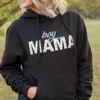 Boy Mama Graphic Hoodie in Black