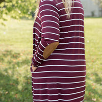 Change Your Stripes Cardigan in Wine