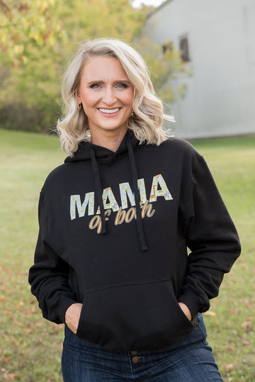 Mama of Both Graphic Hoodie in Black