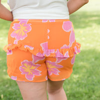 Tangerine Floral Shorts