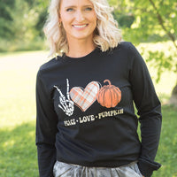 PT Peace Love Pumpkin Long Sleeve Graphic Tee