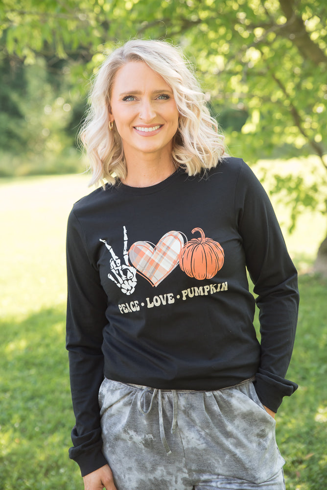 PT Peace Love Pumpkin Long Sleeve Graphic Tee