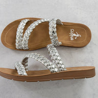 Twist N Shout Sandals in Silver