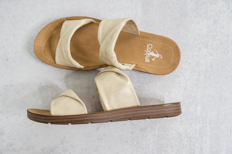 With a Twist Sandals in Gold