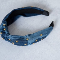 Stars on Denim Headband