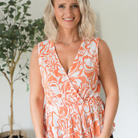 The Orange Swirl Sleeveless Top