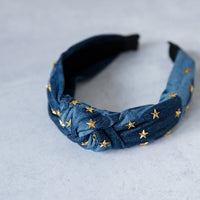 Stars on Denim Headband