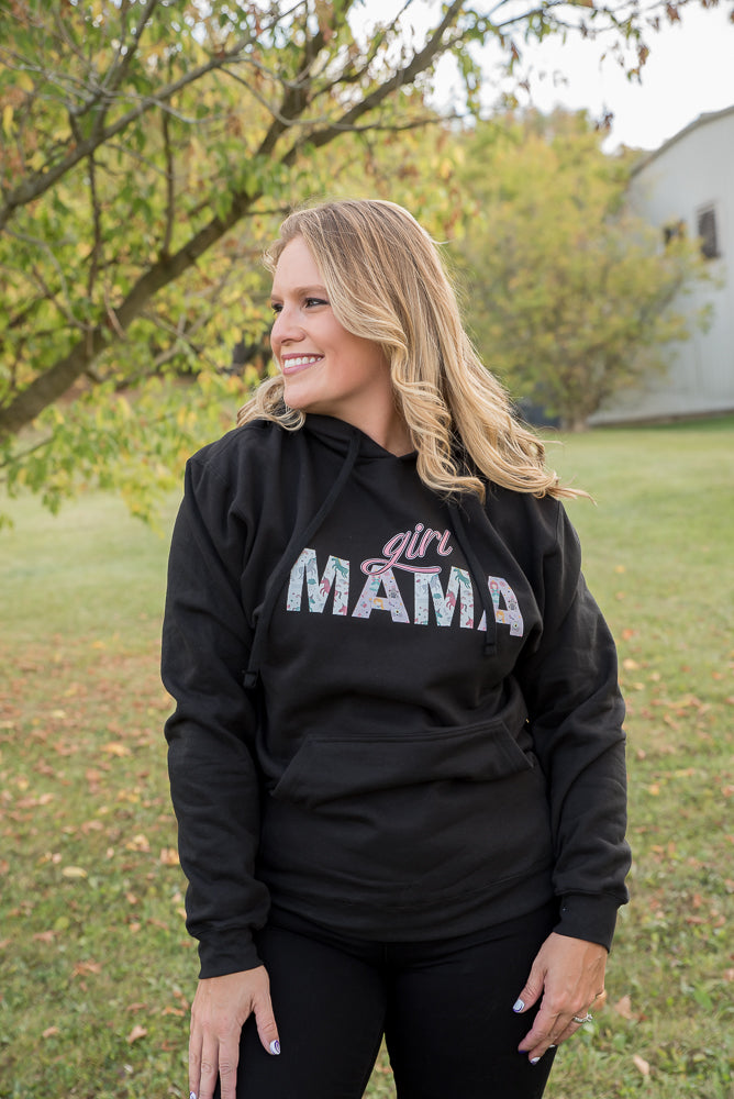 Girl Mama Graphic Hoodie in Black