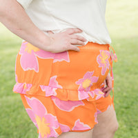 Tangerine Floral Shorts