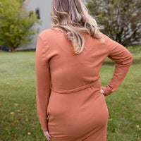 Happy Now Dress in Cognac