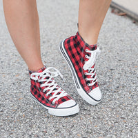 Got the Look Sneakers in Red Plaid