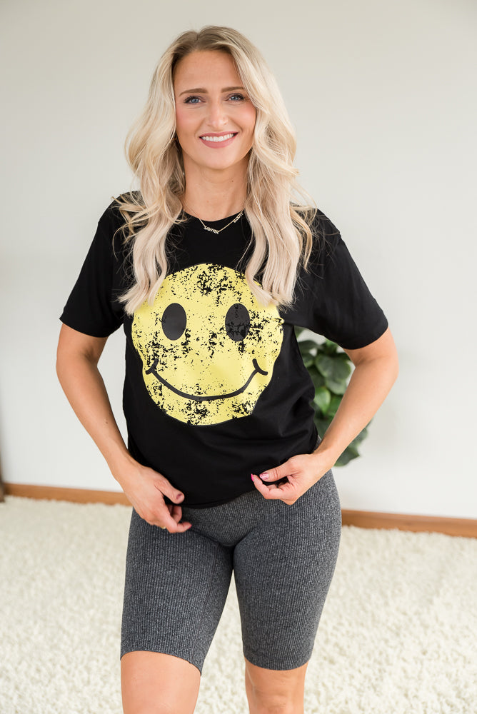 Vintage Smiley Face Graphic Tee