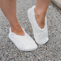 Chenille Slippers in Ivory