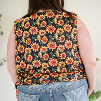 Seeking Sunflowers Lace Tank