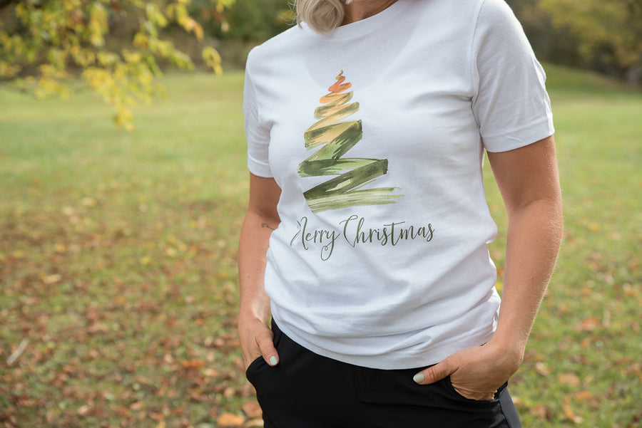 Merry Christmas Tree Graphic Tee