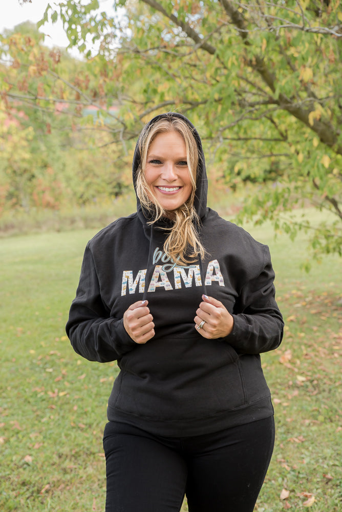 Boy Mama Graphic Hoodie in Black