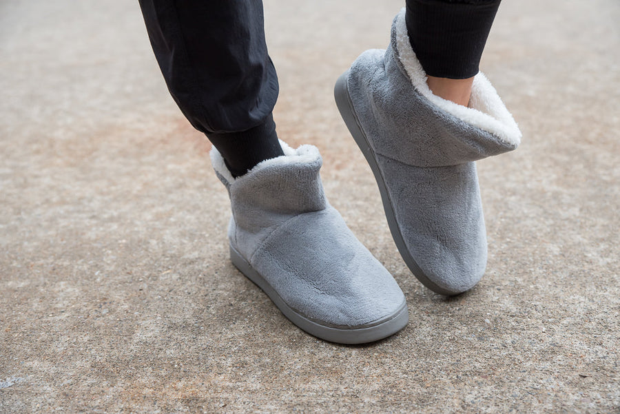 Around the House Slipper Boots in Gray