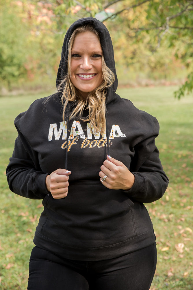 Mama of Both Graphic Hoodie in Black