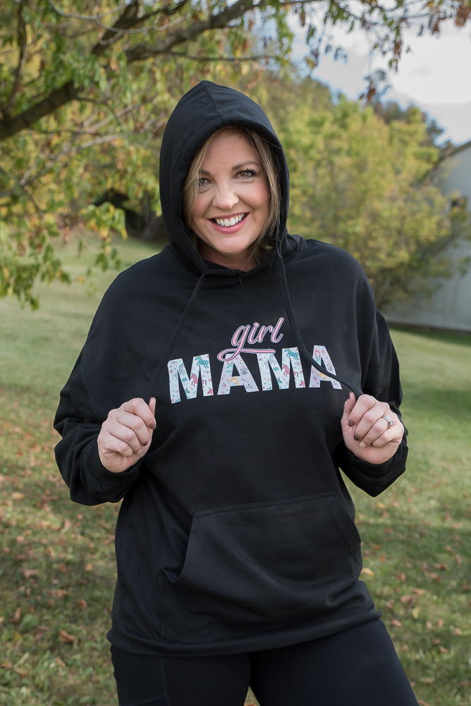 Girl Mama Graphic Hoodie in Black