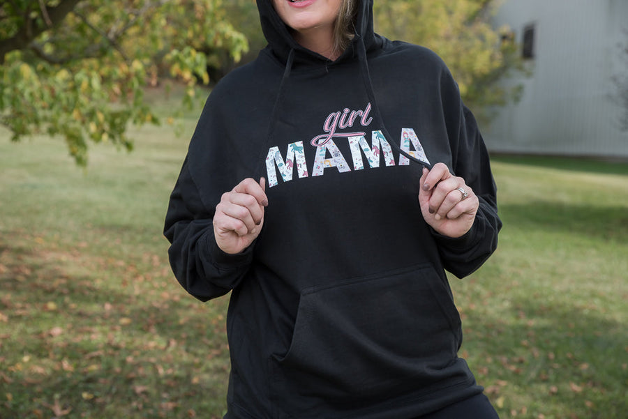 Girl Mama Graphic Hoodie in Black