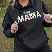 Boy Mama Graphic Hoodie in Black