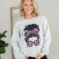 Pink Leopard Lady Crewneck