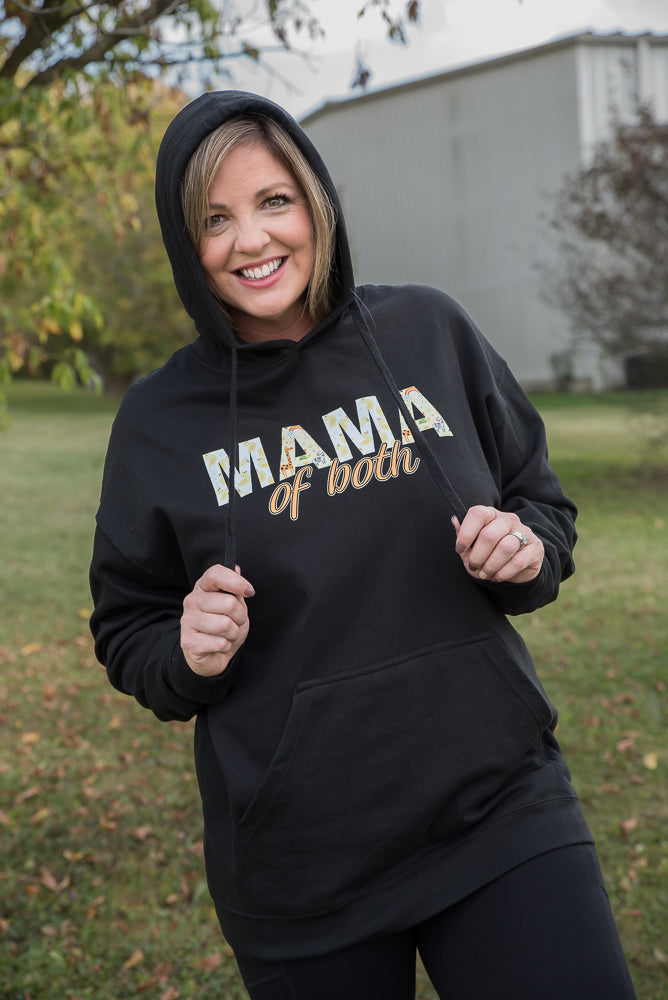 Mama of Both Graphic Hoodie in Black