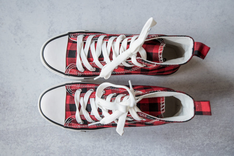 Got the Look Sneakers in Red Plaid