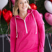 IN STOCK Pixie Pocket Halfzip Hoodie - Hot Pink