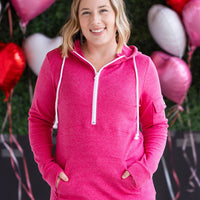 IN STOCK Pixie Pocket Halfzip Hoodie - Hot Pink