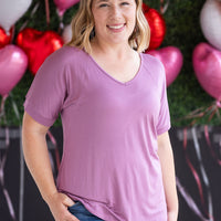 IN STOCK Bamboo V Neck Tee - Pink