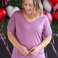 IN STOCK Bamboo V Neck Tee - Pink