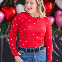 IN STOCK Blair Long Sleeve Top - Sweetheart Red