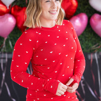 IN STOCK Blair Long Sleeve Top - Sweetheart Red