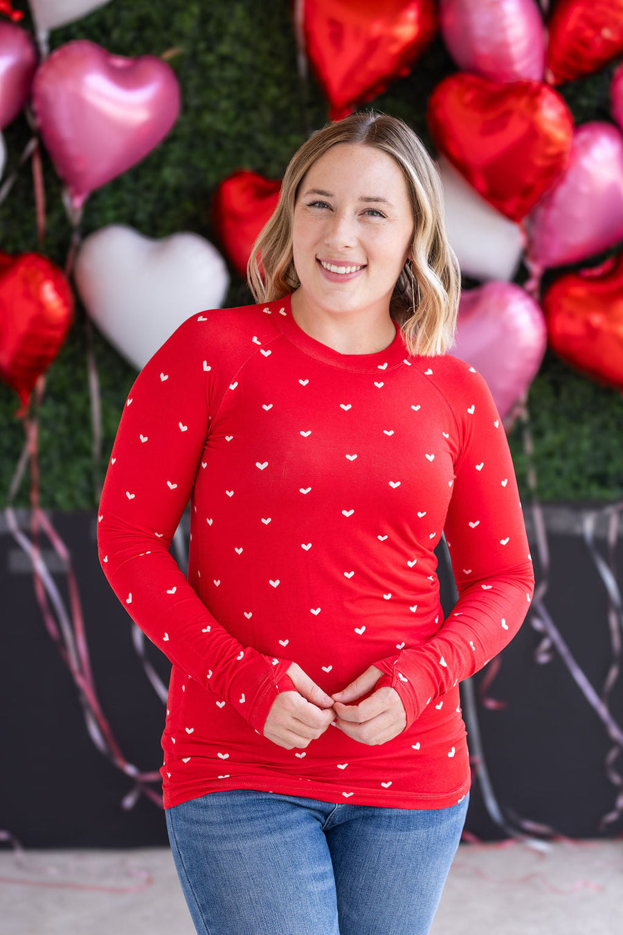 IN STOCK Blair Long Sleeve Top - Sweetheart Red