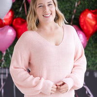 IN STOCK Bethany Bow Knit Sweater - Light Pink